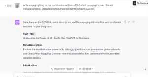 How to use Chatgpt for Blogging