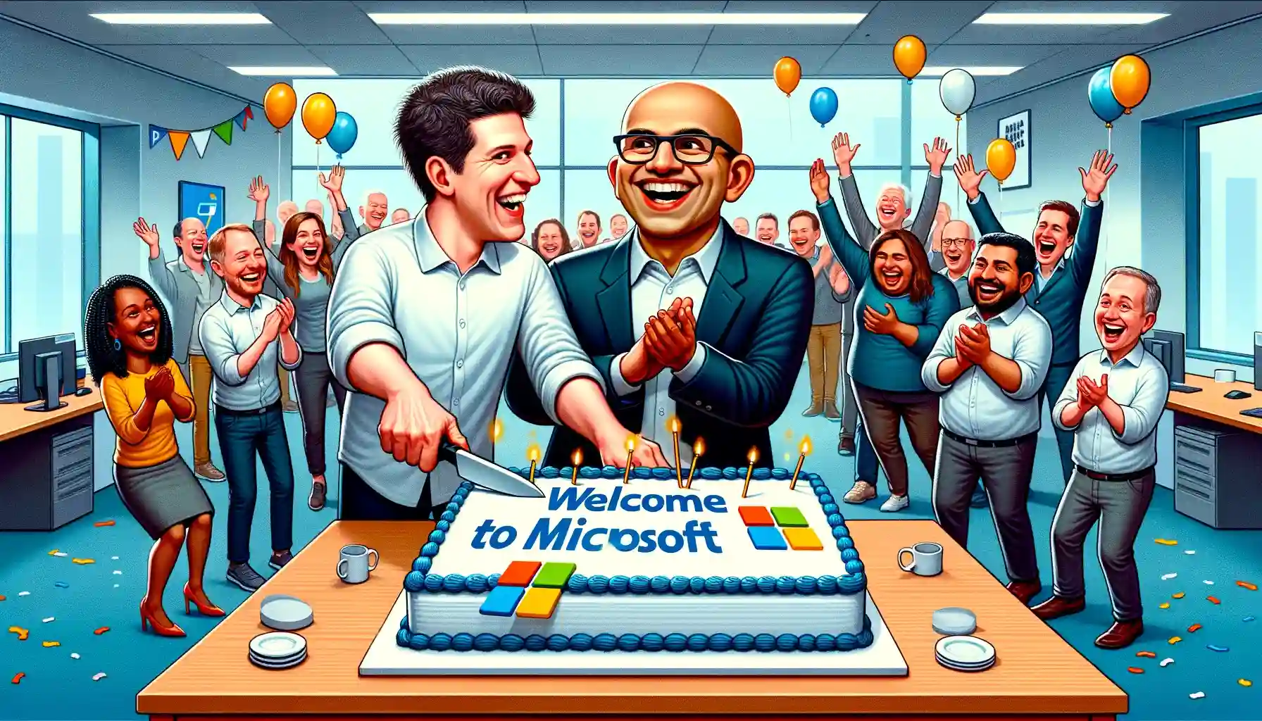 Satya welcomes Sam Altman to Microsoft 16 by 9