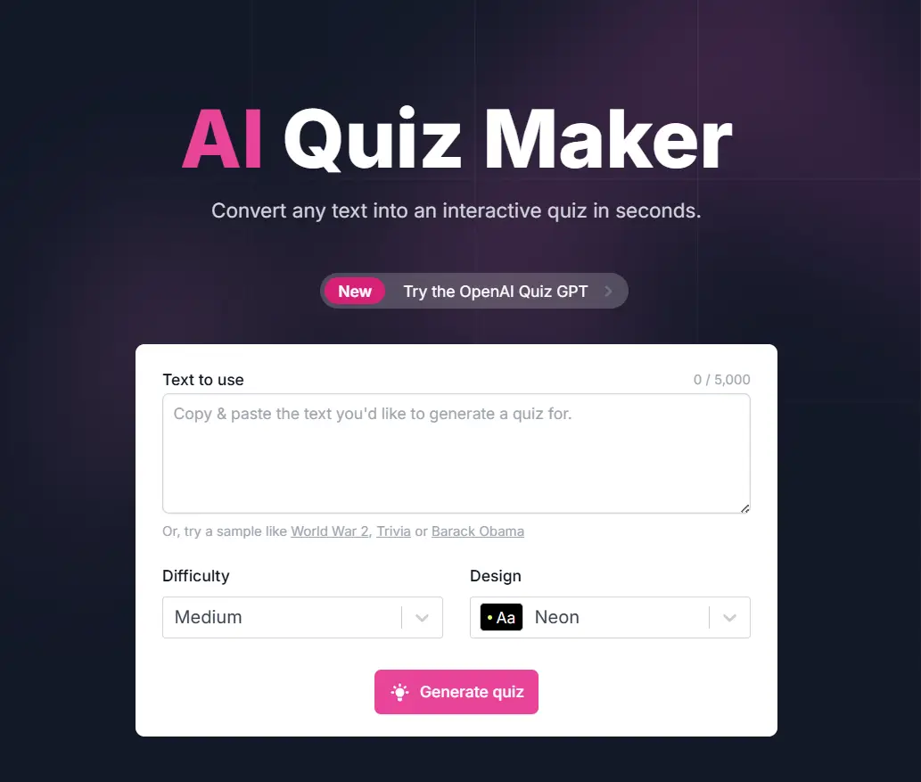 AI Tools for Creating Online Courses AI Quiz Maker
