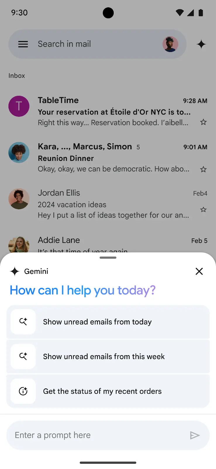 Gemini Q&A AI inside Gmail 2